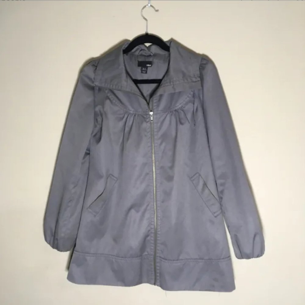 Grey Jacket with Ruching Detail - size 4